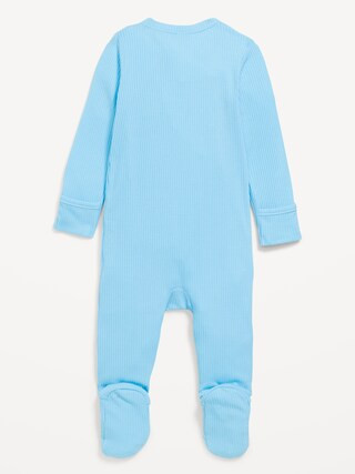 Ribbed 2-Way-Zip Sleep & Play Footed One-Piece for Baby | Old Navy | Old Navy (US)