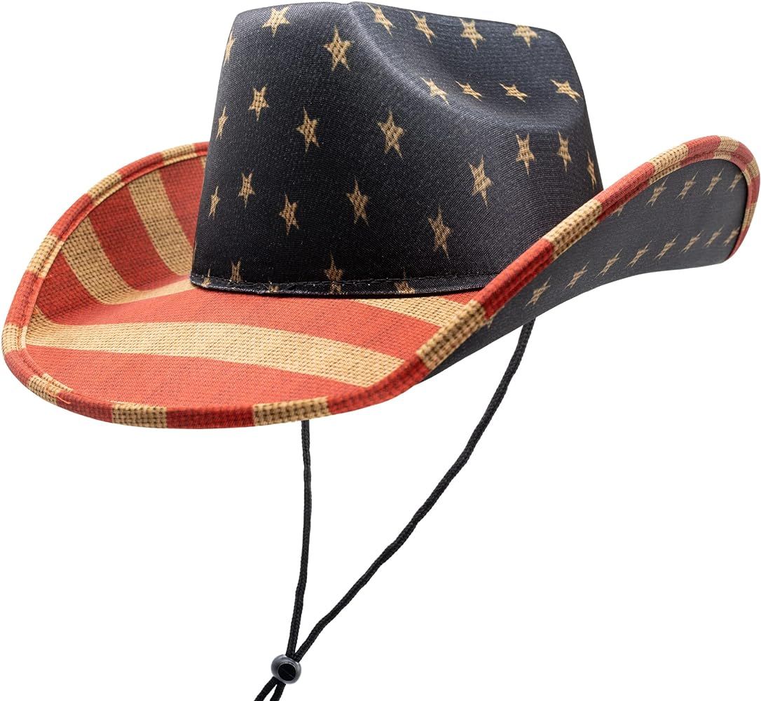 Vintage Tea Stained American Flag Cowboy/Cowgirl Hat | Amazon (US)