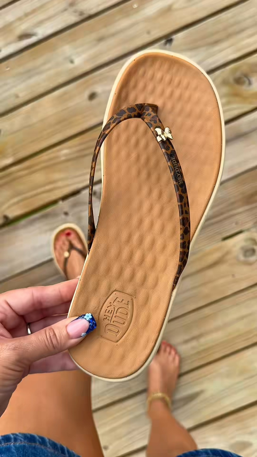 Hey dude leopard flip flops are my absolute fave for summer! #heydude #heydudeflipflops #heydudesandals #heydudesummer #dealsforyoudays #ad 

 #LTKootd #LTKHome #LTKTravel