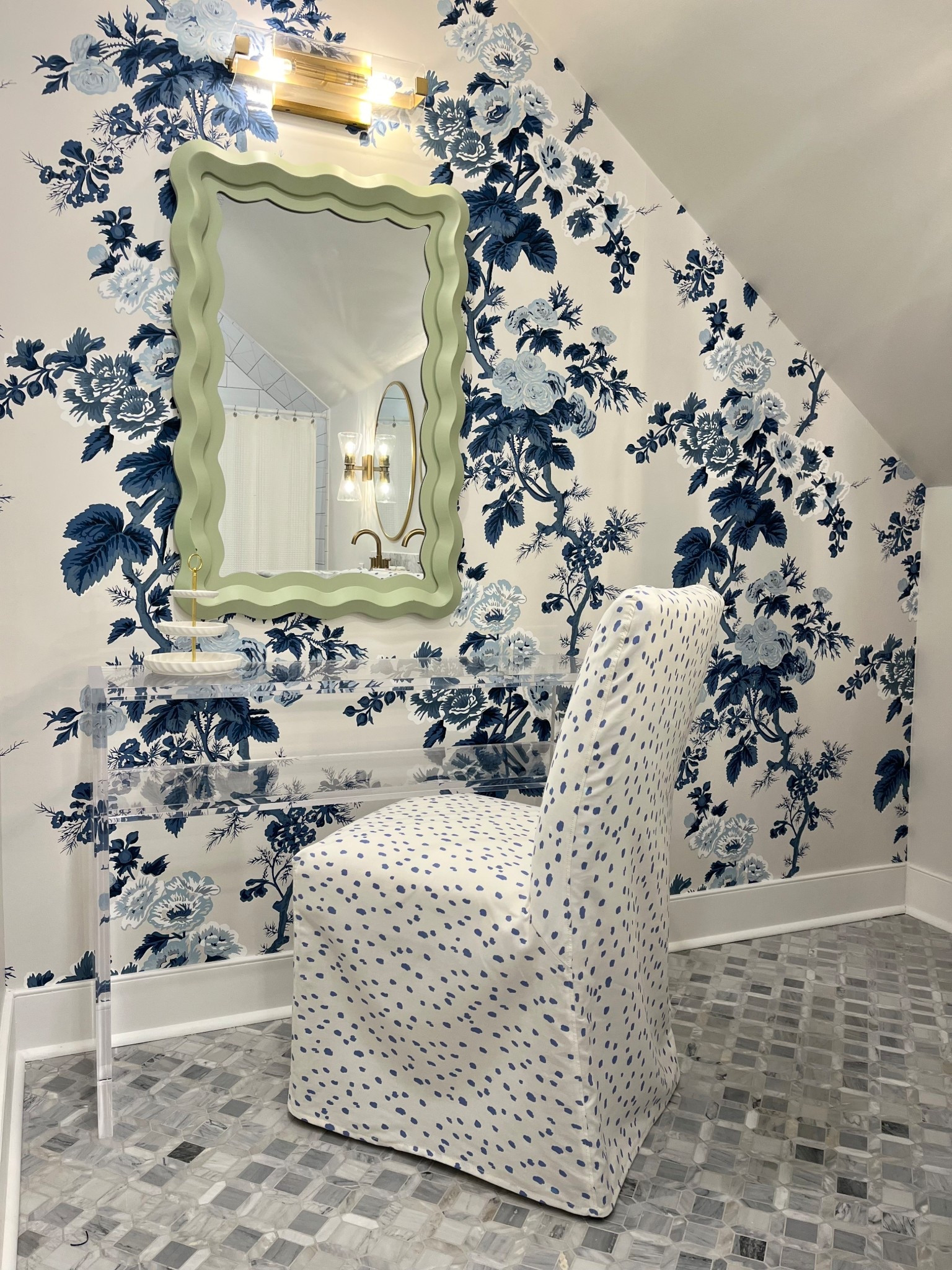 Blue and white floral wallpaper designer 

#LTKHome #LTKCyberWeek