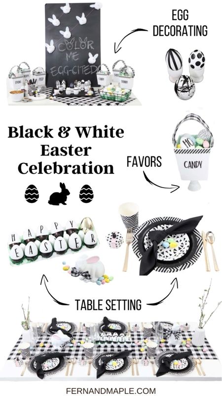 Give your Easter celebration a modern refresh by using a black and white color scheme with pops of pastel! 

#easter #easterparty #spring #eastereggs #easterdecorations

#LTKfamily #LTKparties #LTKSeasonal