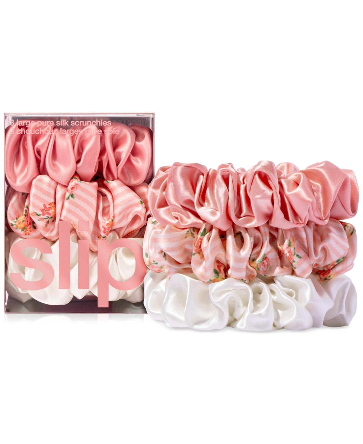 Slip 3-Pc. Pure Silk Large Scrunchies Set - Petal | Macy's