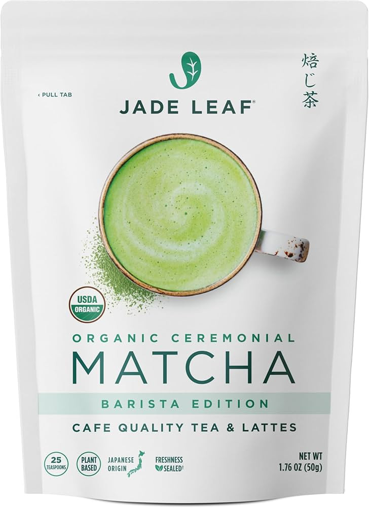 Jade Leaf Matcha Artisanal Ceremonial Grade Green Tea Powder - Barista Edition For Cafe Quality T... | Amazon (US)