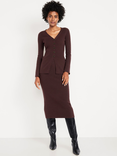 SoSoft Ribbed Midi Sweater Skirt | Old Navy (US)