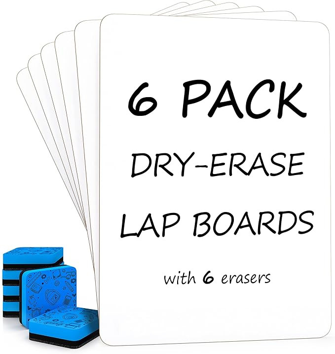 Scribbledo 6 Pack Small White Board Dry Erase Boards Classroom Pack Mini White Boards 9" x12” P... | Amazon (US)