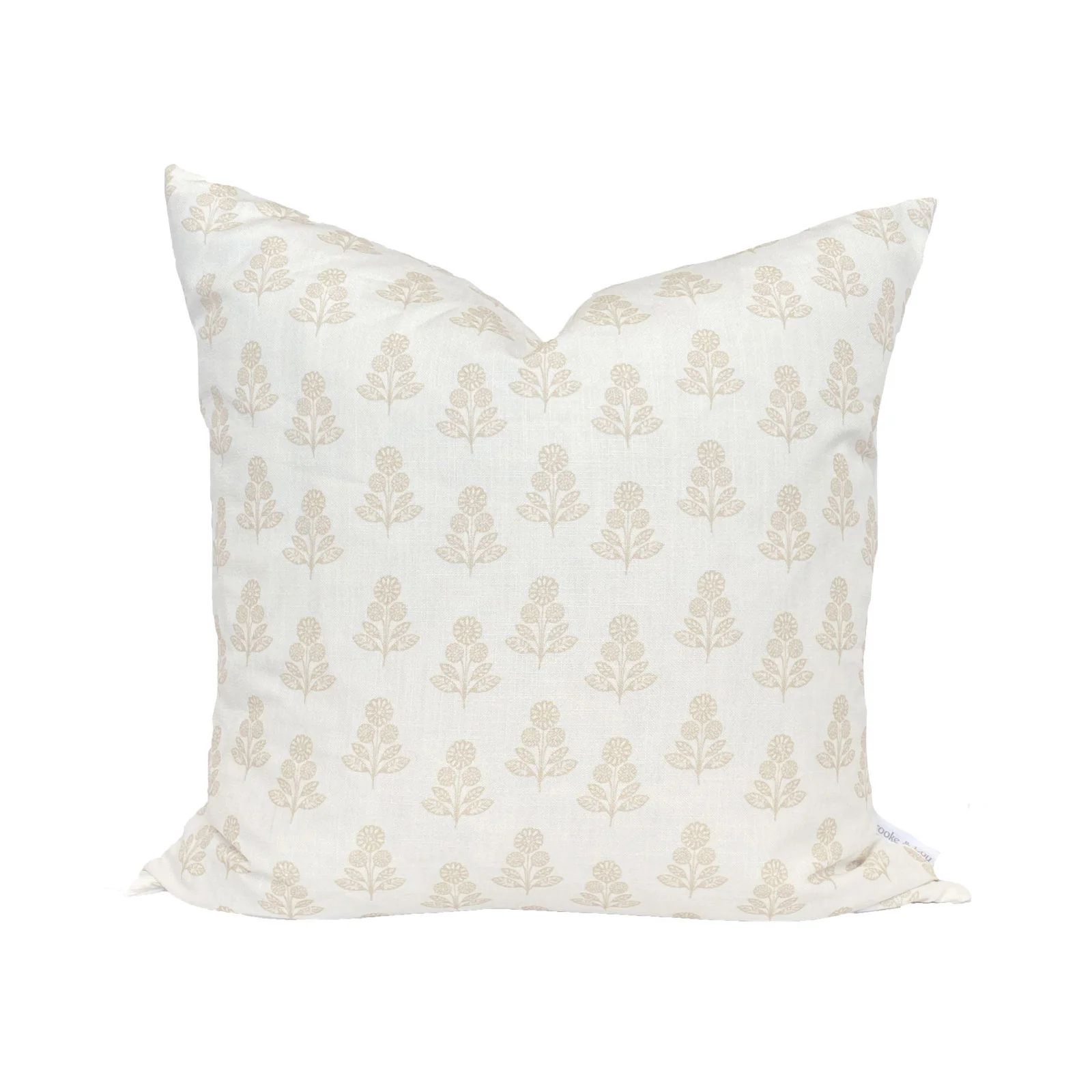 Stella Floral Pillow in Natural | Brooke and Lou