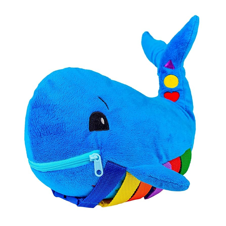 Buckle Toys Blu Whale Stuffed Animal Montessori Toys for Toddlers 1-3, Learning Activity Toy & Se... | Amazon (US)