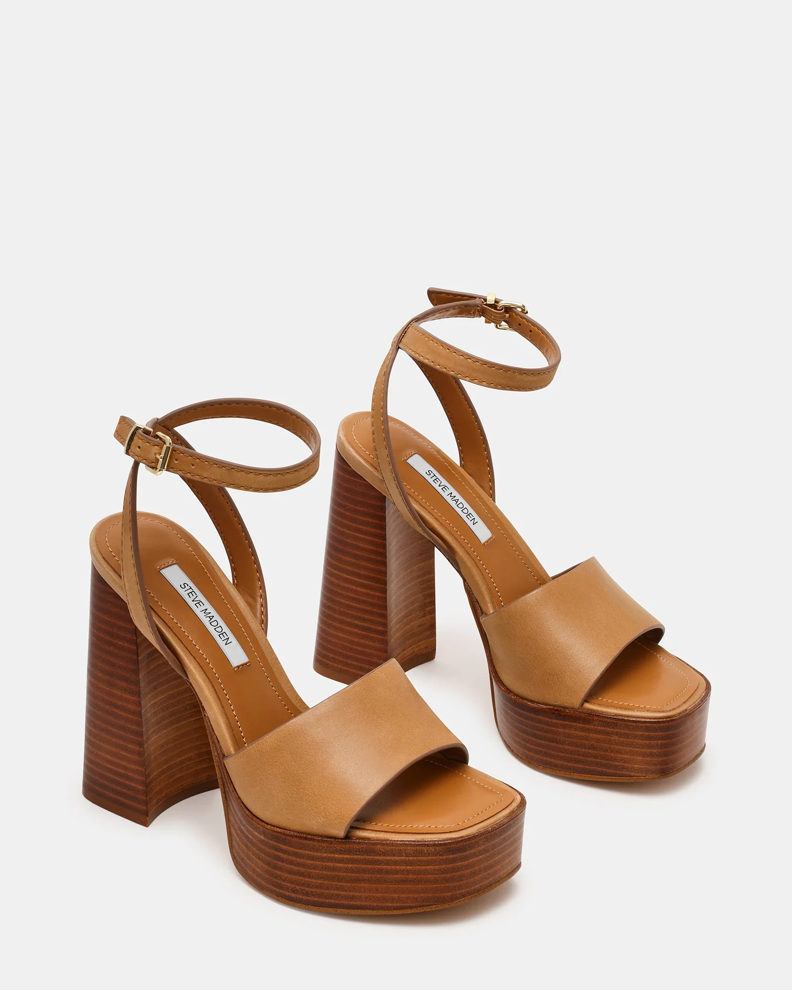 FLORIA Banana Leather Women's Platform Square-Toe Block Heel | Steve Madden (US)