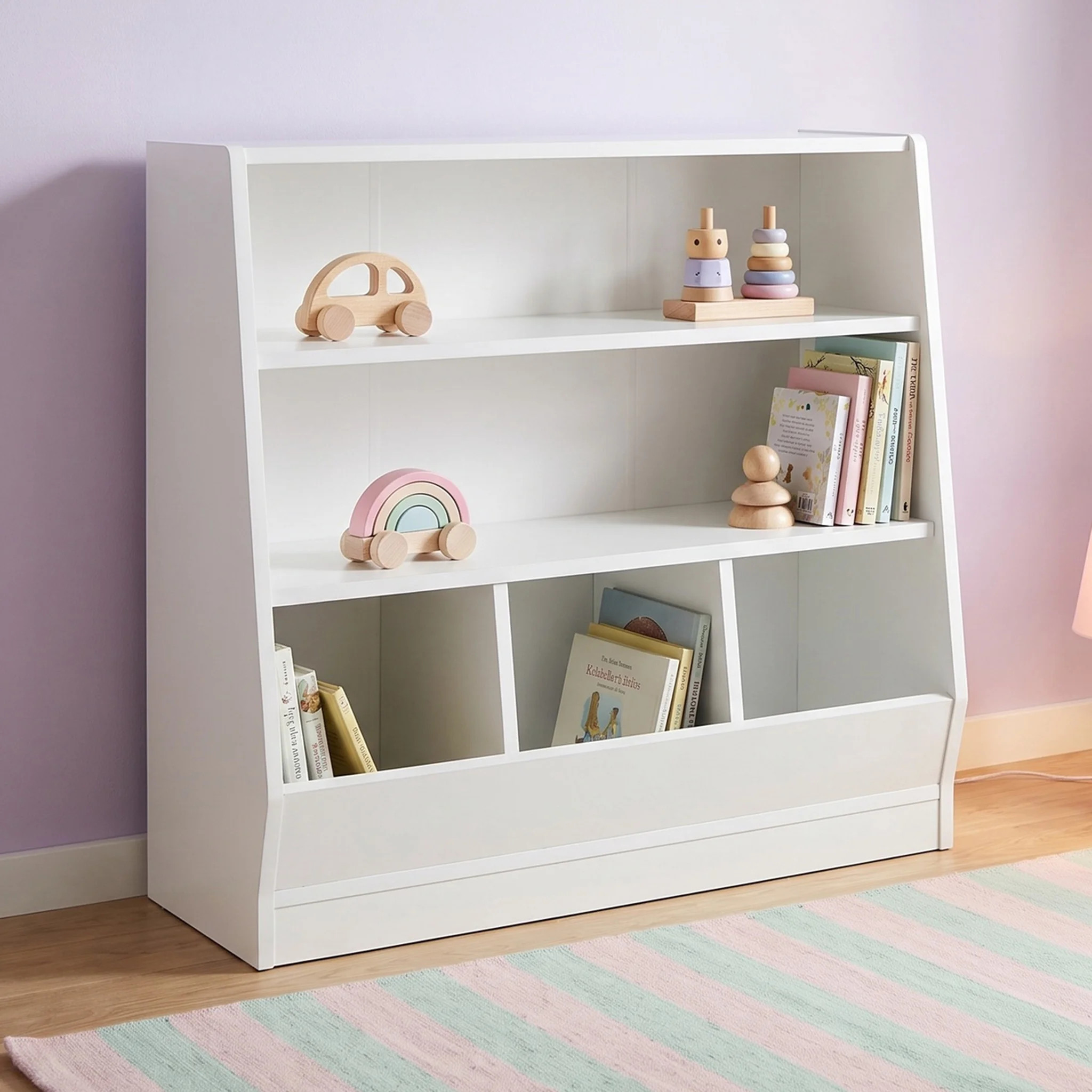 Your Zone Kids Bin Storage and Two Shelf Bookcase, Orion Blue | Walmart (US)