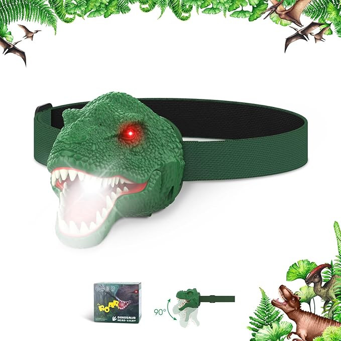 Dysaim Dinosaur Headlamp for Kids Flashlight Outdoor Camping Gear LED Reading Head lamp, Hiking A... | Amazon (US)