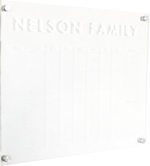 Personalized Clear Acrylic Calendar for Wall, Calendar Whiteboard for Wall, Dry Erase Wall Calend... | Amazon (US)