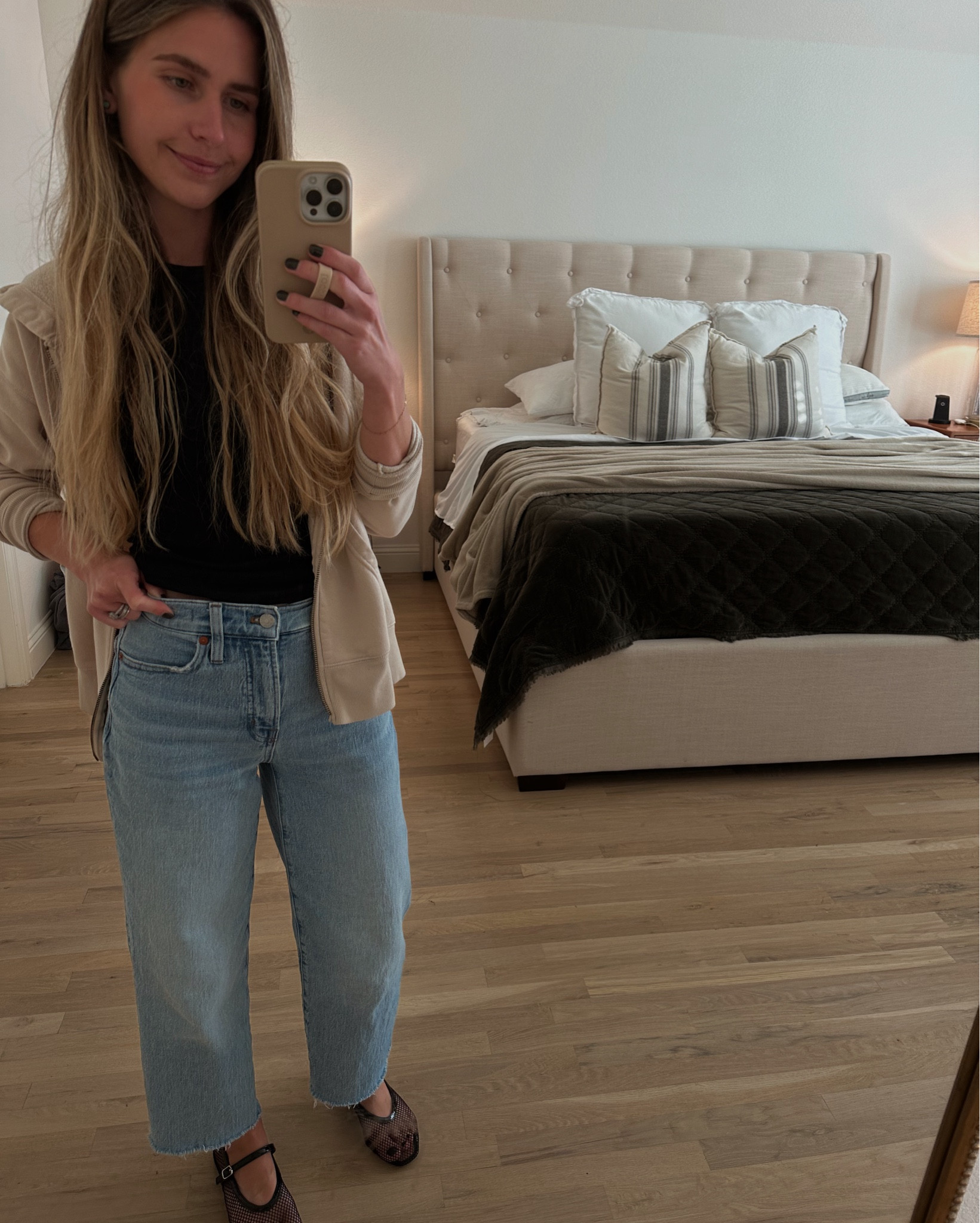 testing the mesh flat trend
they are super comfortable for a flat
I would size down one, I’m wearing a 6.5 & am typically a true 7
🖤
jeans are Madewell & 100% worth the investment, super comfortable, love them! 


@Morgan.Speiser 
fall shoes, mesh flats, easy outfit,
flats, black flats, casual shoes, jeans outfit. 


#LTKSeasonal #LTKShoeCrush #LTKVideo