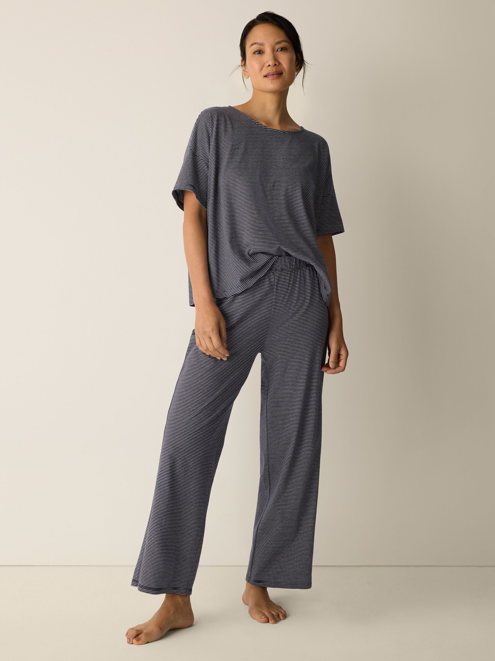 Mini Stripe Organic Cotton Jersey Sleep Set | Eileen Fisher