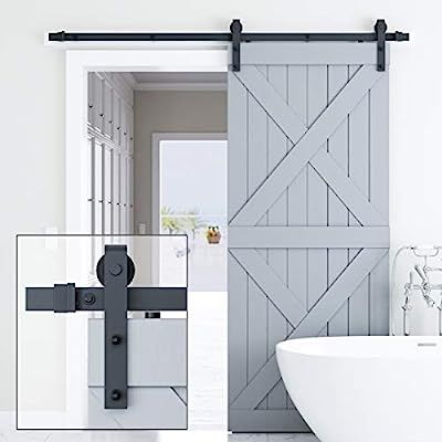 Genius Iron 6.6FT Single Barn Door Hardware, Classic Design Standard Track with Upgraded Nylon Be... | Amazon (US)