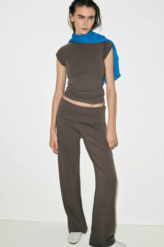 WASHED-EFFECT INTERLOCK TROUSERS | Zara UK