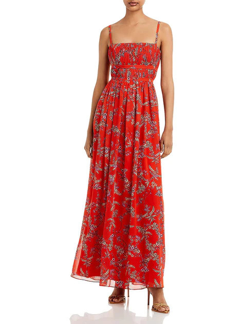 Womens Floral Square Neck Evening Dress | Shop Premium Outlets