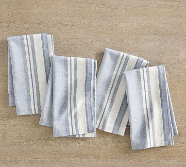 Kravet Meadow Stripe Cotton/Linen Napkins - Set of 4 | Pottery Barn (US)