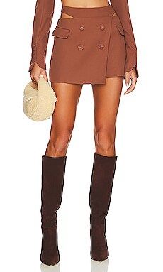 Alysa Mini Skirt in Brown | Revolve Clothing (Global)