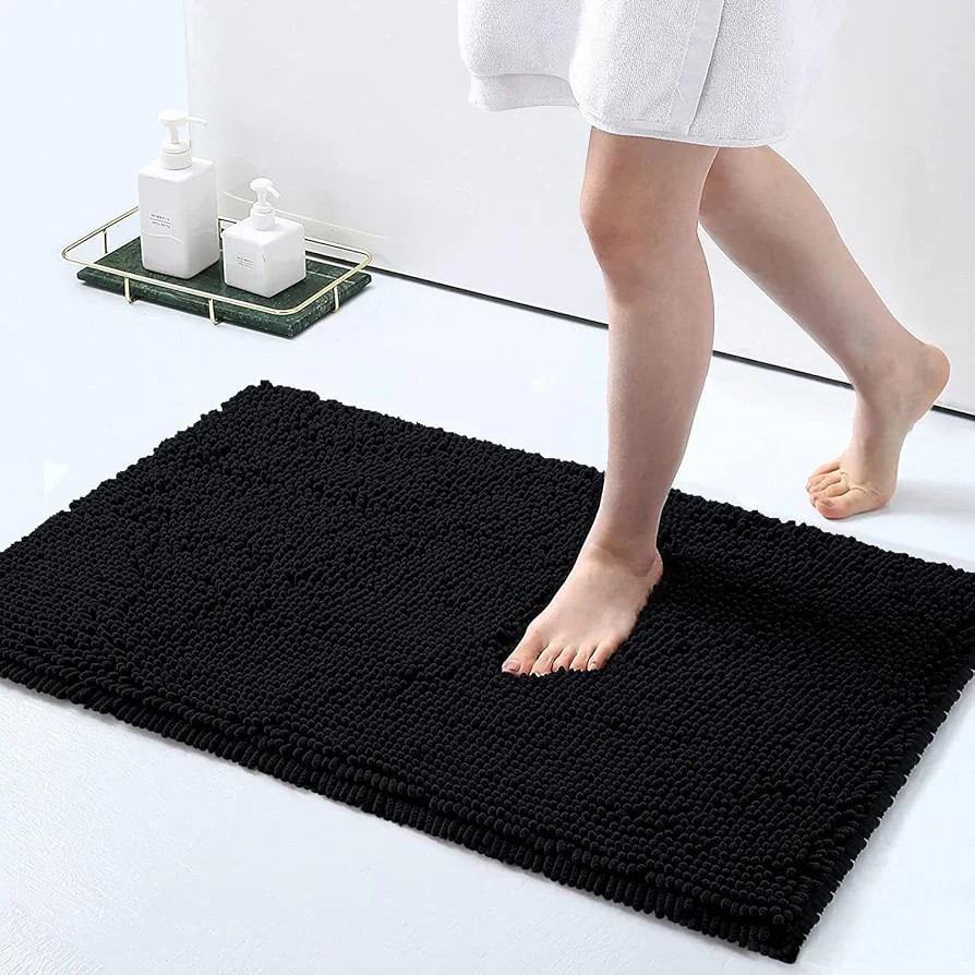 smiry Luxury Chenille Bath Rug, Extra Soft and Absorbent Shaggy Bathroom Mat Rugs, Machine Washab... | Amazon (US)