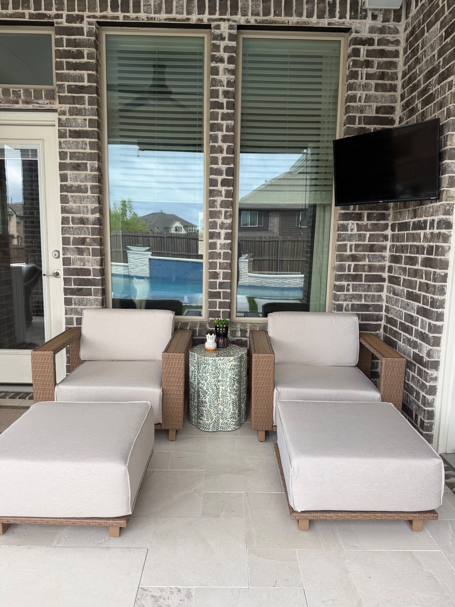 Outdoor Rattan Wicker Chairs and Ottomans with 10'' Ultra-Thick Cushions, Low Profile Patio Conversation Set for Backyard 
Decorative accent table 

#LTKSeasonal #LTKHome #LTKSwim