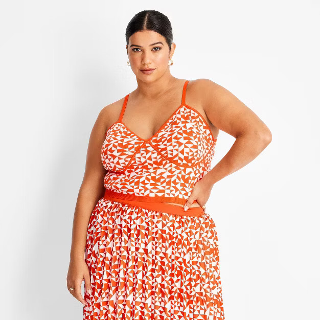 Women's V-Neck Bralette Sweater Tank Top - Future Collective™ with Kahlana Barfield Brown | Target