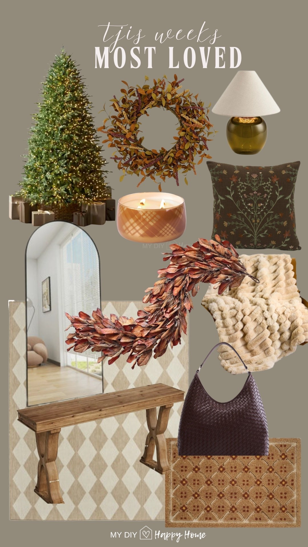 The most loved and best sellers last week:

• Pre-lit Christmas tree
• Fall foliage wreath
• Amber glass mini lamp
• Plaid fall candle
• Embroidered floral throw pillow
• Arched floor mirror
• Rust/brown fall leaf garland
• faux fur throw blanket
• Wood console table
• Burgundy woven hobo bag
• Neutral diamond-pattern outdoor rug
• Vintage-pattern fall doormat

#LTKSeasonal #LTKHome #LTKmomlife