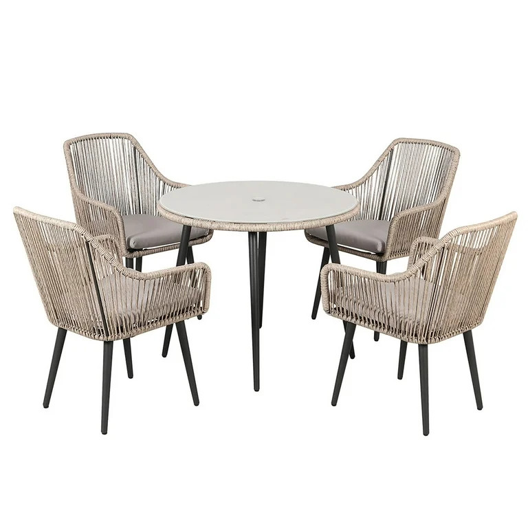 JOIVI 5-Piece Outdoor Dining Set, Wicker Patio Dining Set, Rattan Patio Furniture Table and Chair... | Walmart (US)