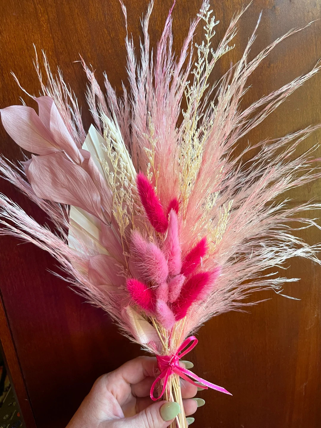 Pink Dried Flower Bouquet | Spring Flowers  | Spring Wedding | Bridesmaid Gifts | Pampas Grass Ar... | Etsy (US)