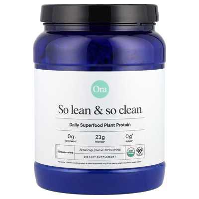 Ora So Lean & So Clean, Daily Superfood Plant Protein, Unsweetened, 20.9 oz (594 g) | Target