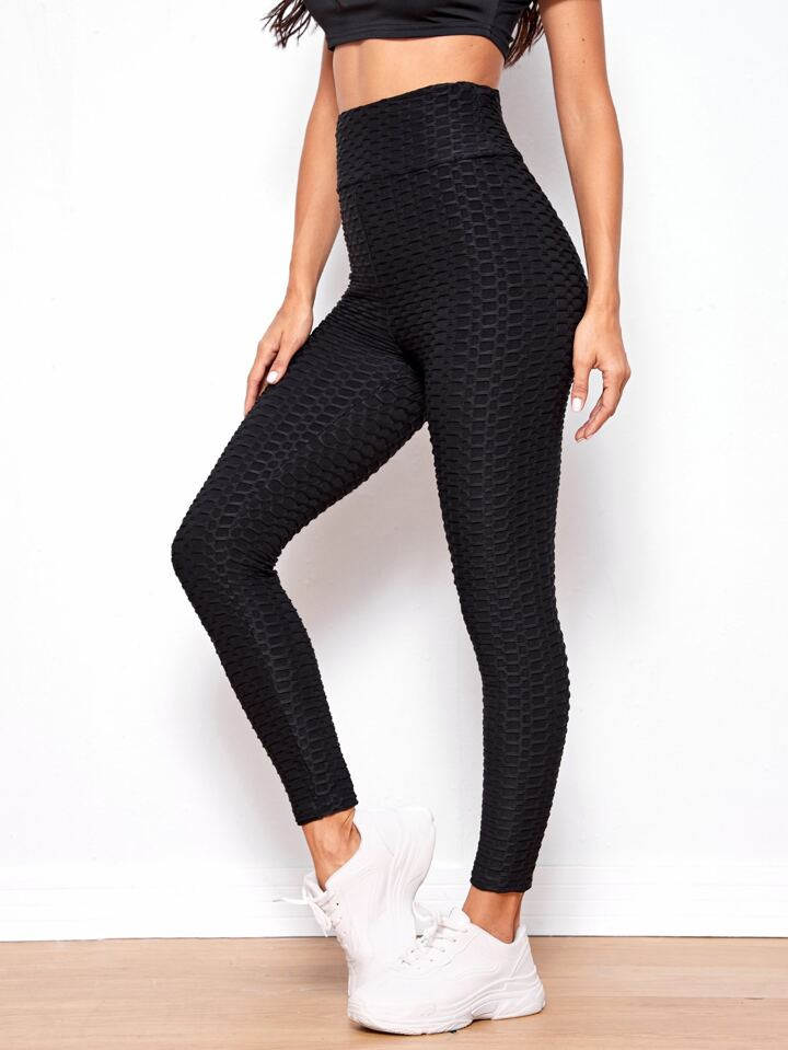 SHEIN EZwear Textured Bum Booty Boosting Leggings | SHEIN