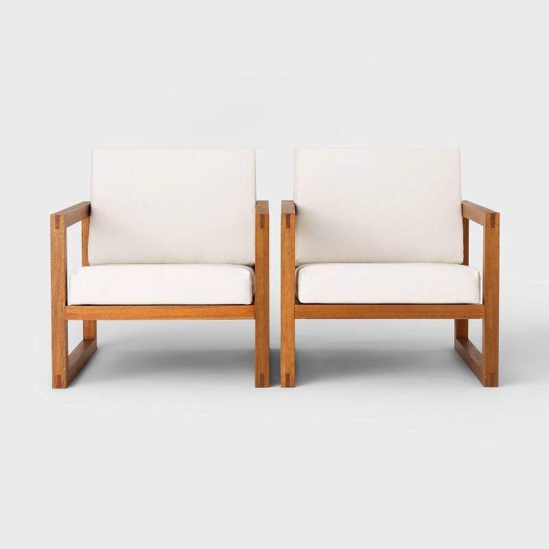 Kaufmann Wood Patio Club Chairs - Linen - Project 62™ | Target
