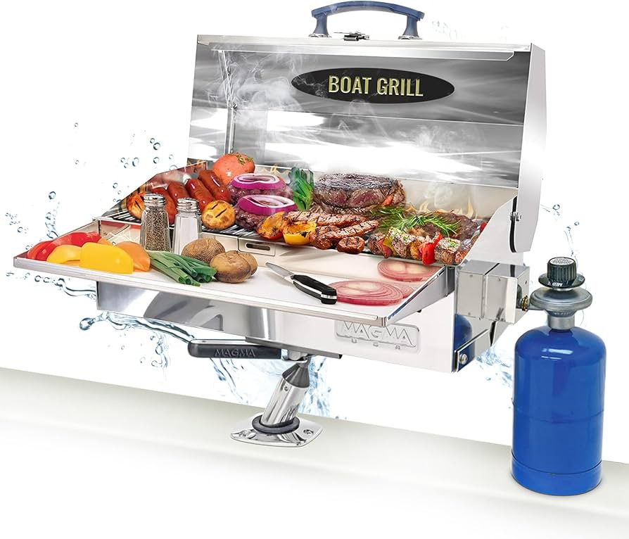 Magma Cabo Grill - Marine-Grade Stainless Steel Barbecue Grill for Boats - Portable Propane Gas w... | Amazon (US)