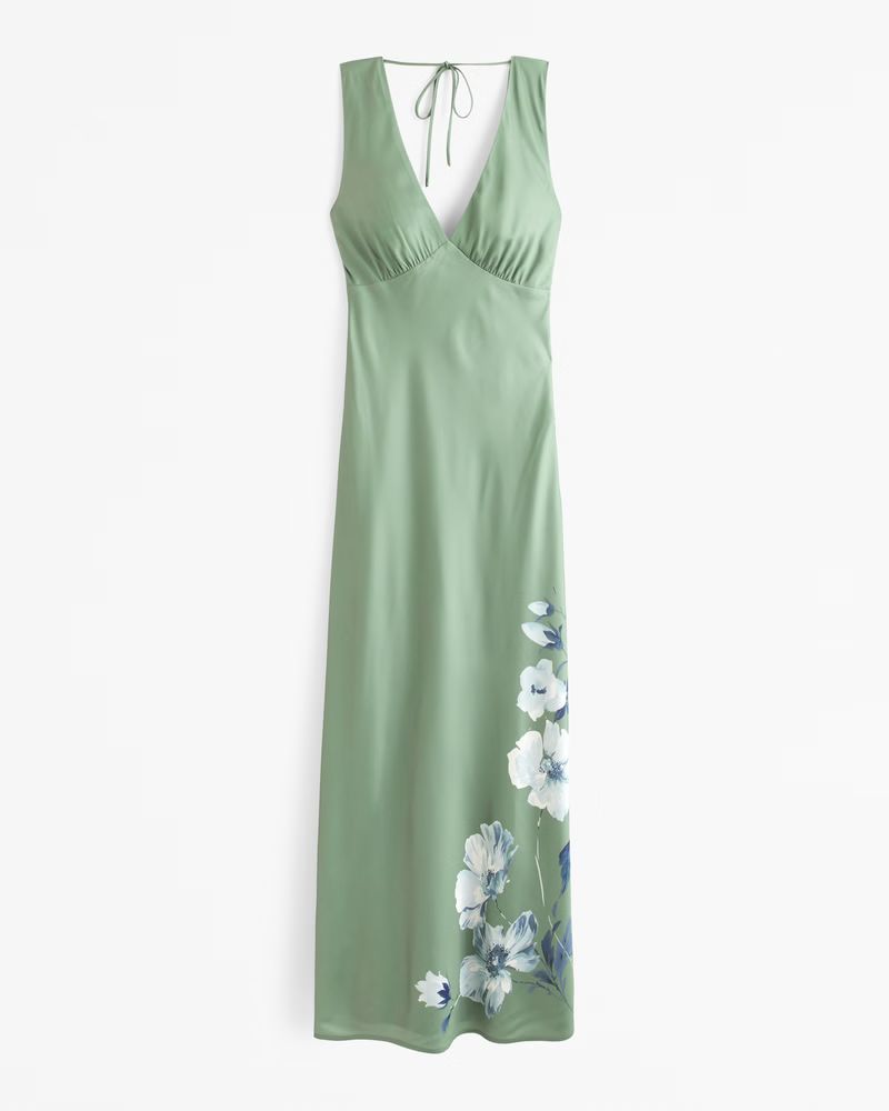 Plunge Cowl Back Maxi Dress | Abercrombie & Fitch (US)