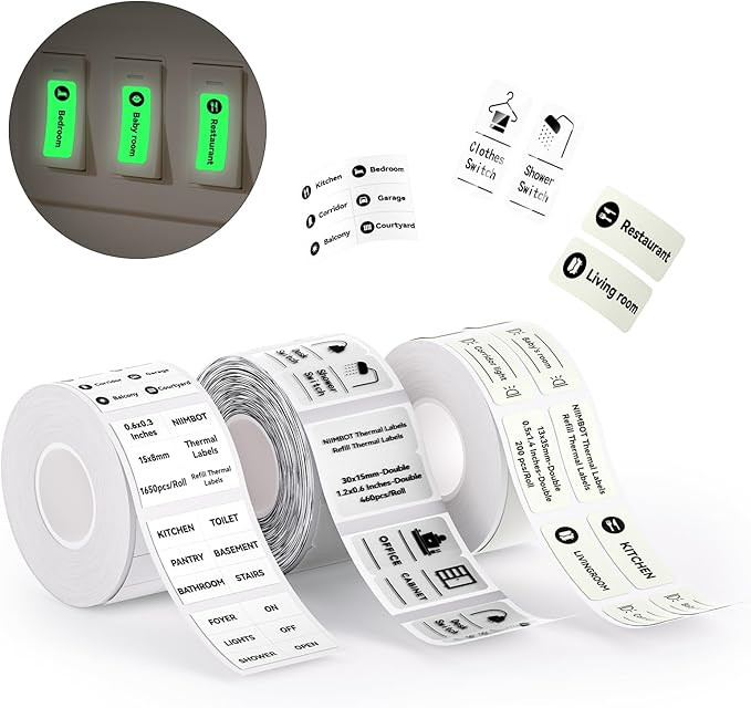 NIIMBOT 3 Rolls Switch Labels for B1 B21 B3S B21Pro Label Maker, Light Switch Labels Stickers for... | Amazon (US)