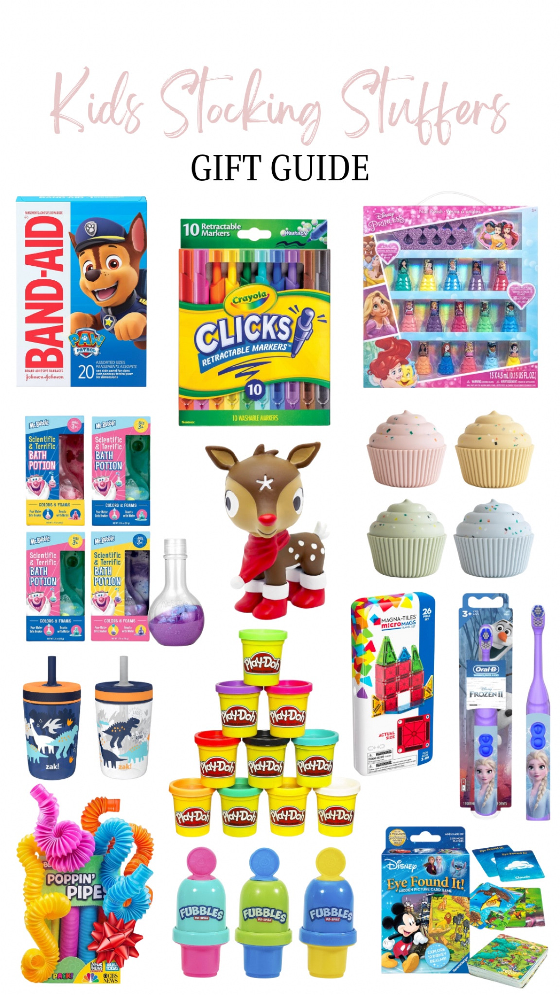 Kids Stocking Stuffers Gift Guide! 

Holiday gift guides, Card game, cupcake toy, pop tubes, mini magna tiles, fubbles, toothbrush, markers, tonies characters, play-doh, water bottles, nails, band aids

#LTKSaleAlert #LTKKids #LTKGiftGuide