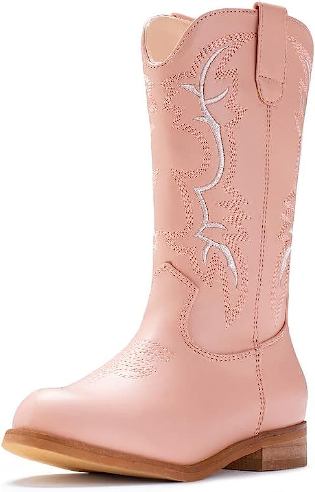 IUV Cowgirl Boots Cowboy Boots For Girls Kids Toddler Fashion Western Boots Mid Calf Riding Shoes | Amazon (US)