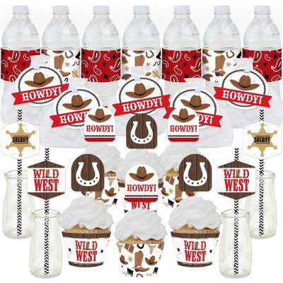 Big Dot of Happiness Western Hoedown - Wild West Cowboy Party Favors and Cupcake Kit - Fabulous Favor Party Pack - 100 Pieces | Target