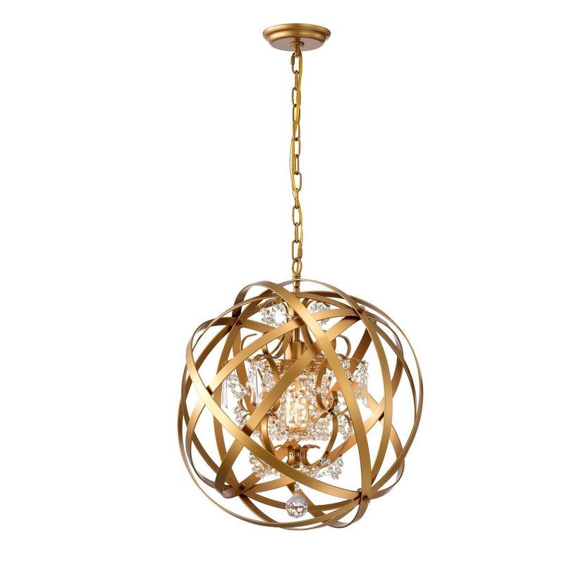19" x 19" x 52" Verite Chandelier with Globe Metal Shade Gold - Warehouse Of Tiffany | Target