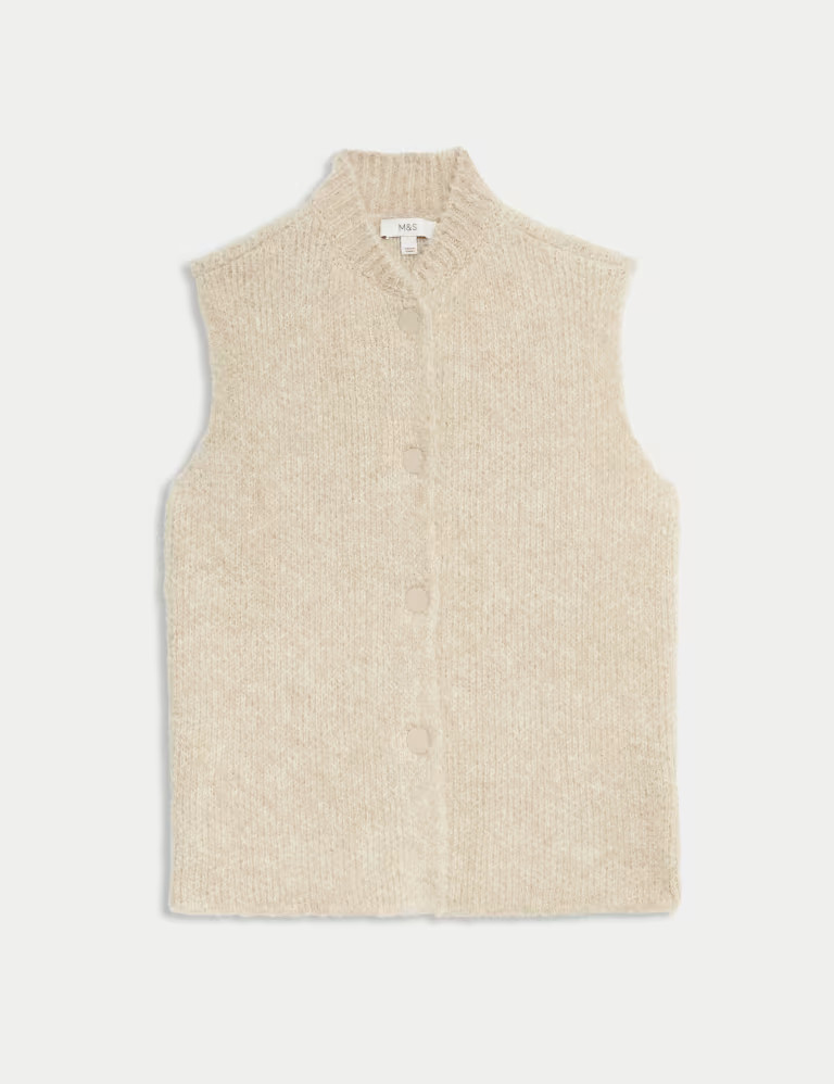 Textured Crew Neck Knitted Waistcoat | Marks & Spencer (UK)
