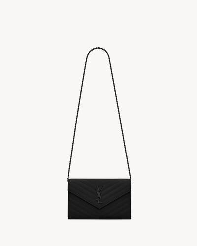 cassandre matelassé chain wallet in grain de poudre embossed leather | Saint Laurent Inc. (Global)