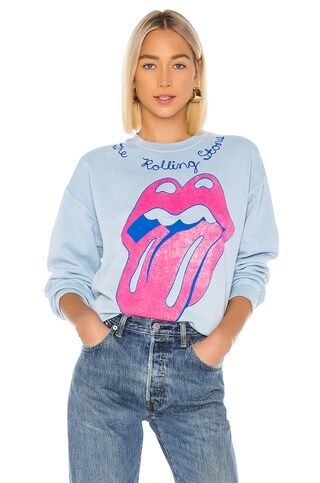 Madeworn The Rolling Stones Chainstitch Sweatshirt in Blue Haze from Revolve.com | Revolve Clothing (Global)