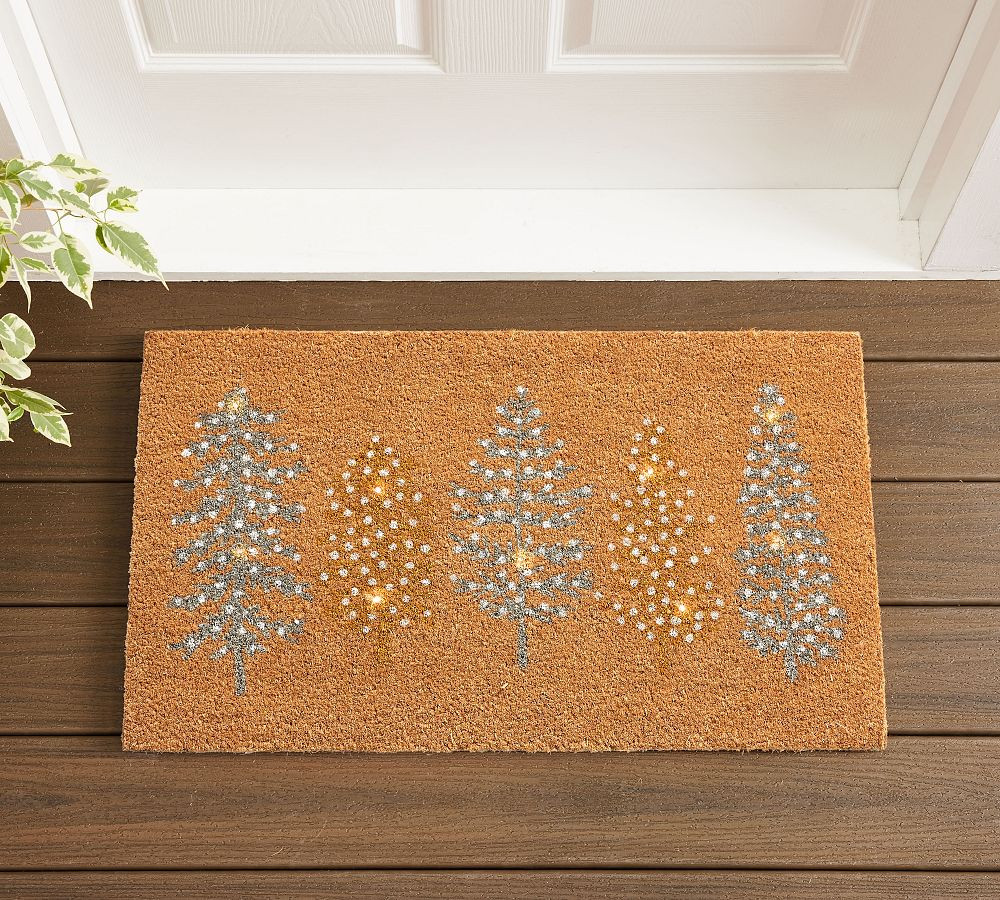 Metallic Trees Light Up Doormat | Pottery Barn (US)