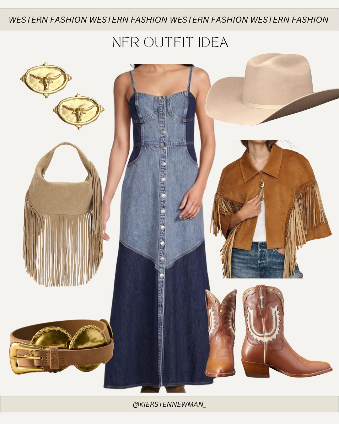 NATIONAL FINALS RODEO OUTFIT IDEA - NFR - western fashion - cowgirl
Boots - cowgirl hat - fringe leather skirt - Vegas - cowboy cowgirl - horse bit necklace - Tecovas - country concert outfit idea - rodeo - PBR - Texas - western chic - denim dress - fringe bag 

#LTKgrwm #LTKootd #LTKWorkwear

#LTKootd #LTKgrwm #LTKdayinmylife