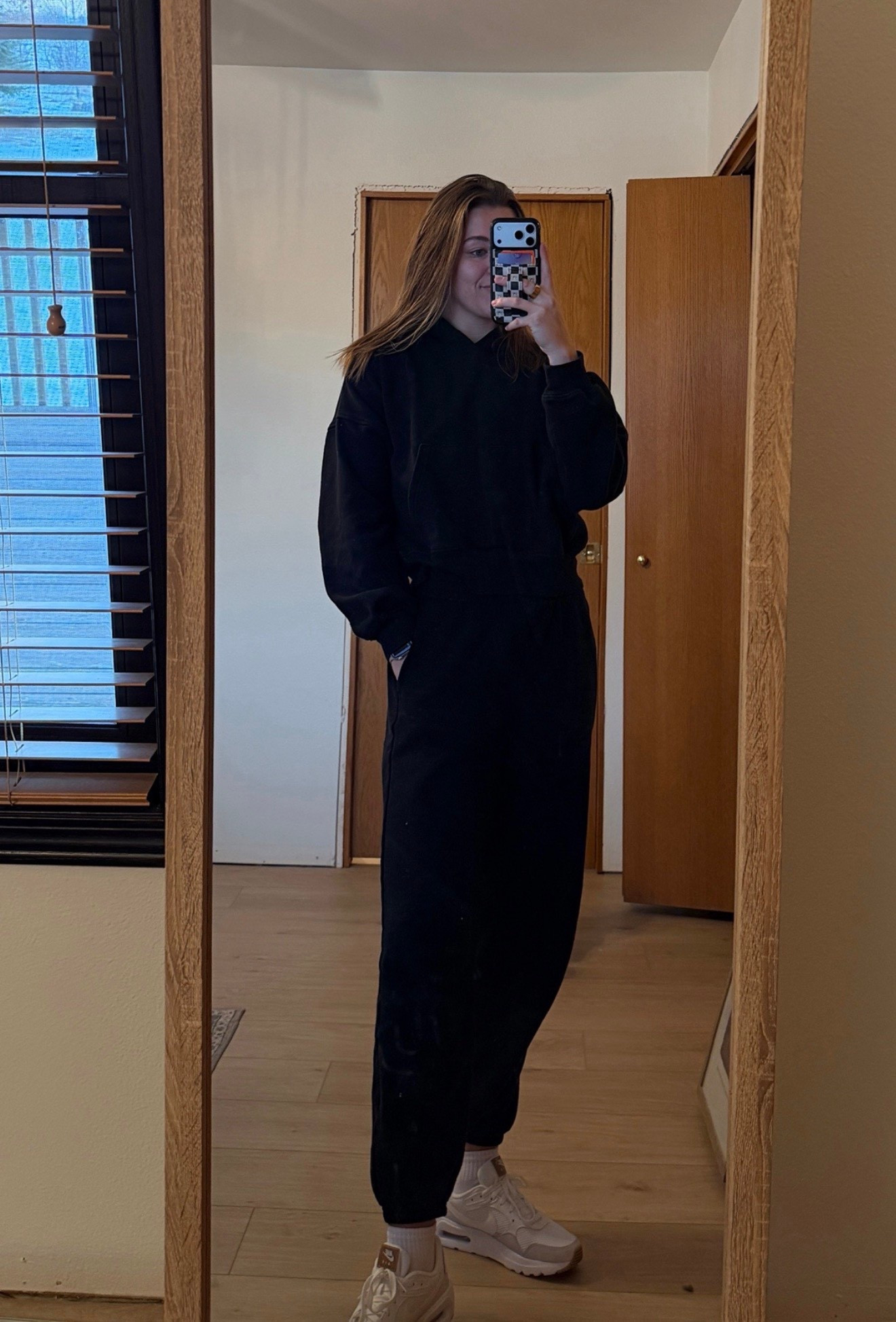 Small joggers + medium sweatshirt. 