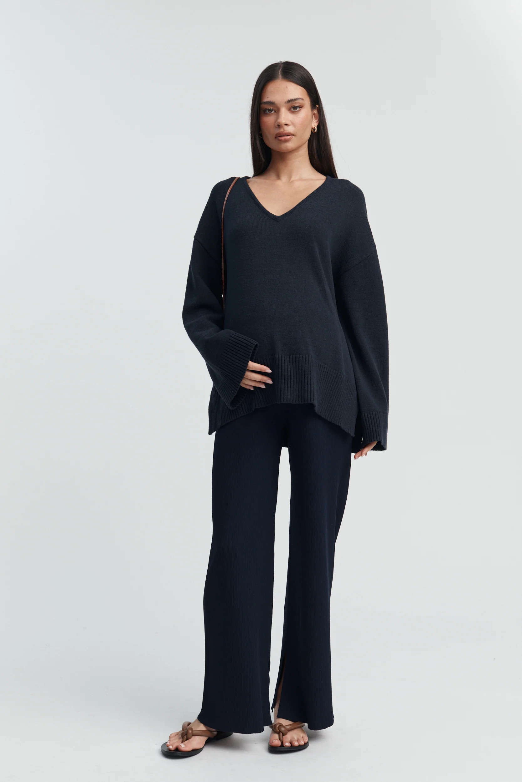 Celeste Wide Leg Pant (Dark Navy) | Legoe Heritage Maternity APAC
