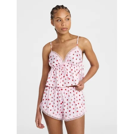 No Boundaries Satin Cami and Shorts Sleep Set 2-Piece Women s XS-XXL | Walmart (US)