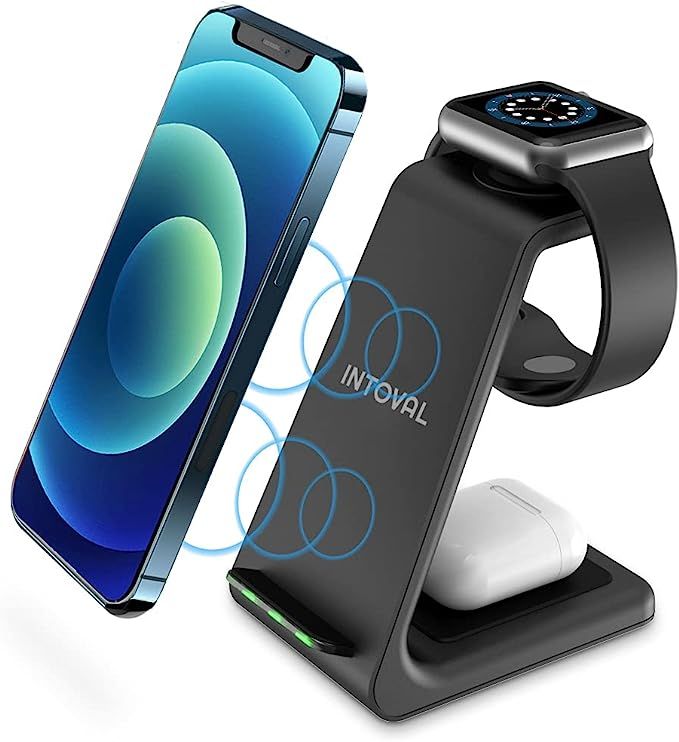 Intoval Wireless Charging Station, 3 in 1 Charger for Apple iPhone/iWatch/Airpods,iPhone 13,12,11... | Amazon (US)