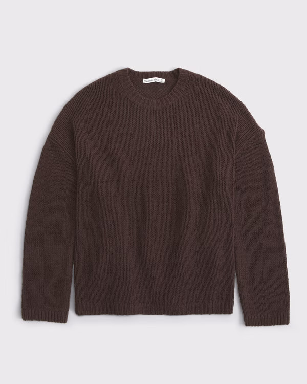 Women's Open-Stitch Textural Crew Sweater | Women's Tops | Abercrombie.com | Abercrombie & Fitch (US)