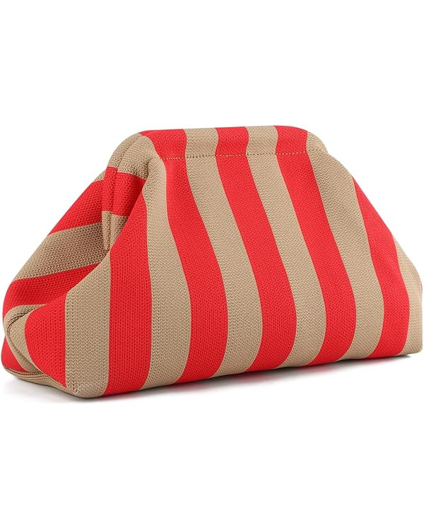 Oweisong Clutch Purse for Women Woven Striped Beach Bags | Fabric Handbags, Colorful Clutch, Dump... | Amazon (US)