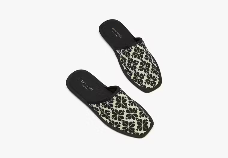 Spade Flower Jacquard Dove Slippers | Kate Spade Outlet